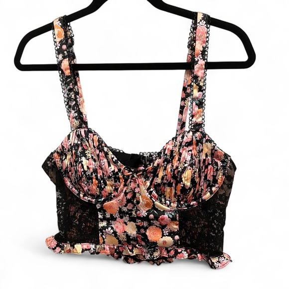 For Love and Lemons gardenia bustier longline ruched bra top size XL - Picture 3 of 16